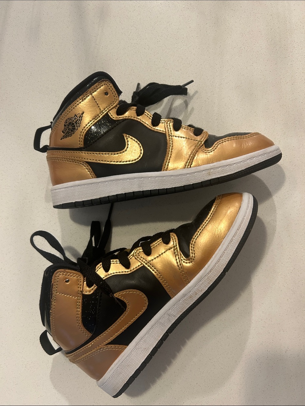 Nike Kids Gold & Black High-Top Sneakers
